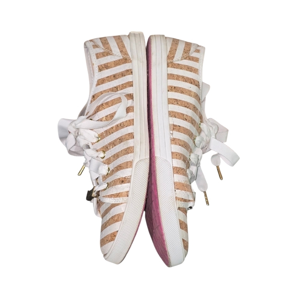 Kate Spade New York Lodero Tan and White Striped Fashion Sneakers 8.5 - Picture 8 of 10